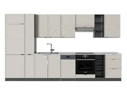 Mueble de cocina gris/beige/antracita 355x46x81.6 fame-line
