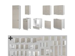 Mueble de cocina gris/beige/blanco 300x60x81.6 fame-line