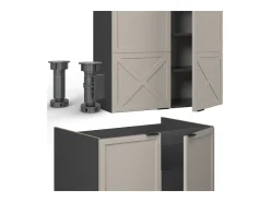Mueble de cocina gris/beige/antracita 240x46x81.6 fame-line