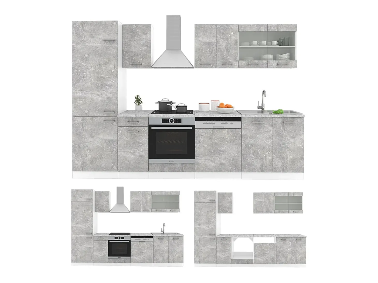 Mueble de cocina hormigón 300x60x81.6 r-line