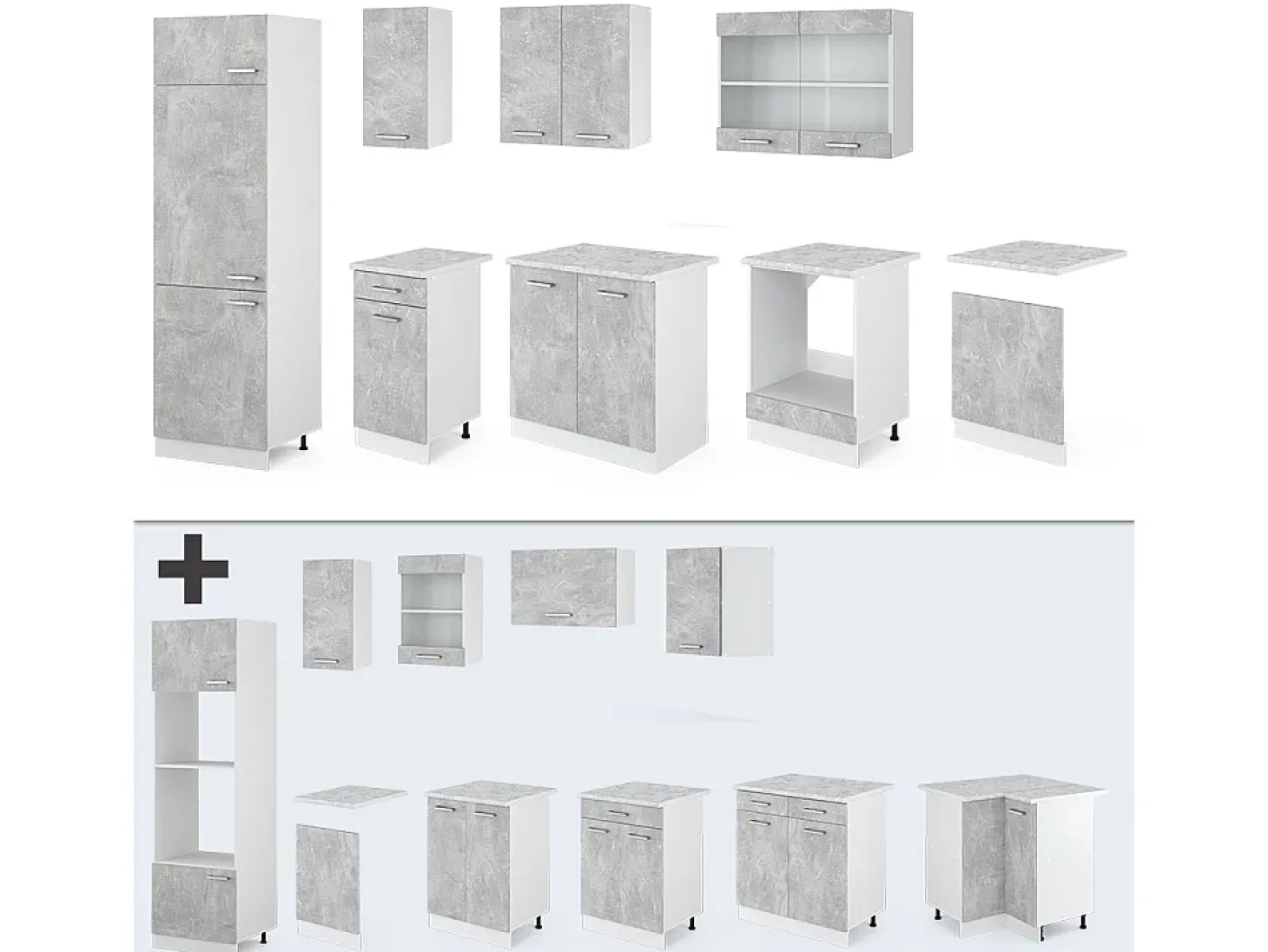 Mueble de cocina hormigón 300x60x81.6 r-line