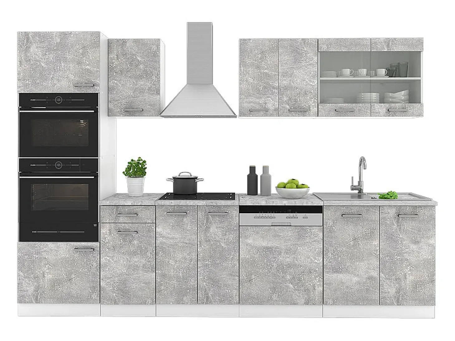 Mueble de cocina hormigón 300x46x81.6 r-line