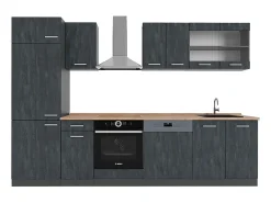 Mueble de cocina hormigón negro/antracita 300x60x81.6 r-line