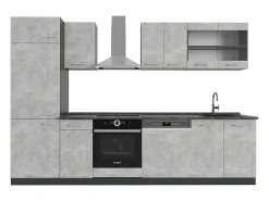 Mueble de cocina hormigón/antracita 300x60x81.6 r-line