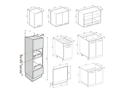 Mueble de cocina hormigón/blanco 300x60x81.6 r-line