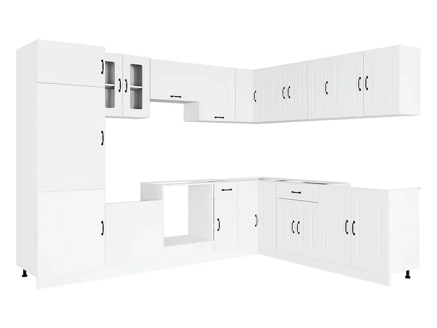 Mueble de cocina Kalmar blanco 14 piezas madera contrachapada