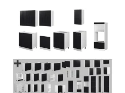 Mueble de cocina negro a rayas/blanco 300x60x81.6 fame-line