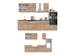 Mueble de cocina oro potencia roble/blanco 300x46x81.6 fame-line
