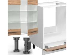 Mueble de cocina oro potencia roble/blanco 355x46x81.6 fame-line