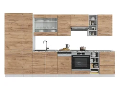 Mueble de cocina oro potencia roble/blanco 355x46x81.6 fame-line