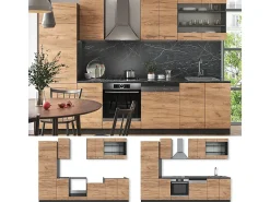 Mueble de cocina oro power roble/antracita 300x60x81.6 fame-line