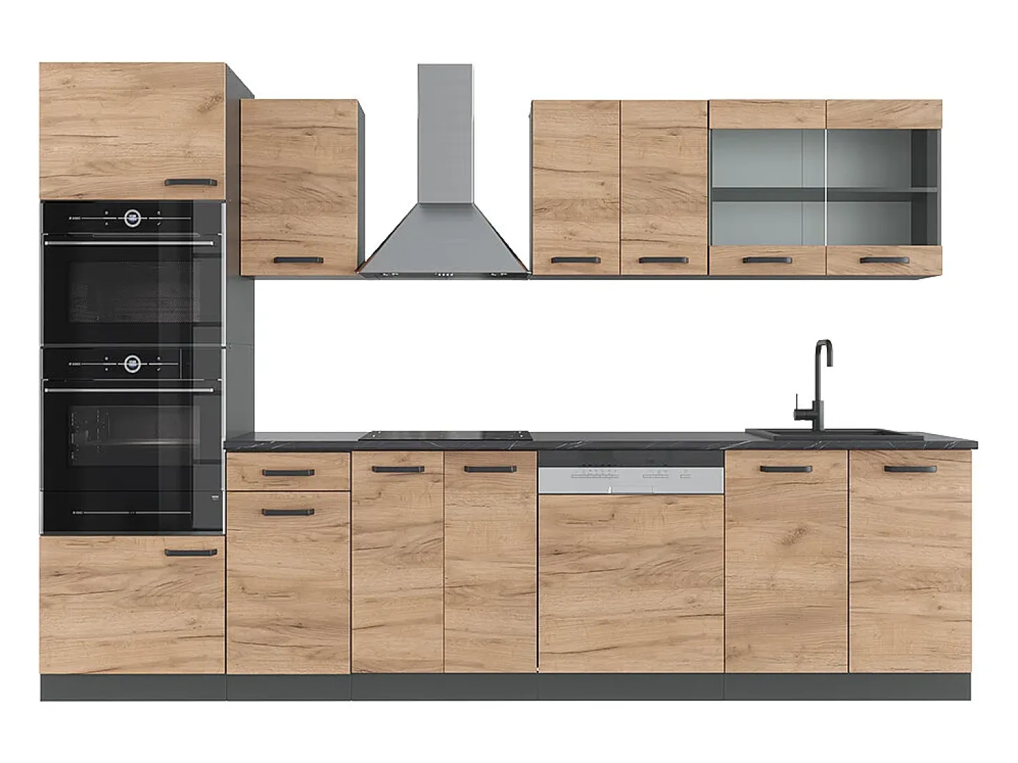 Mueble de cocina oro power roble/antracita 300x46x81.6 r-line