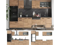 Mueble de cocina oro power roble/antracita 300x46x81.6 r-line