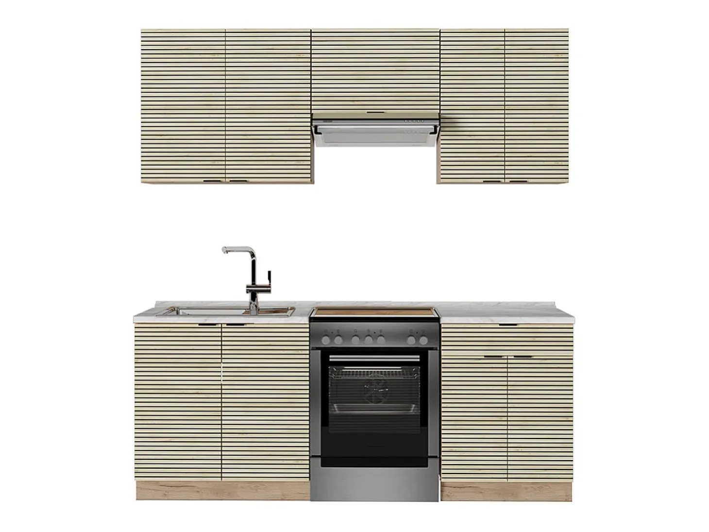 Mueble de cocina panel de roble/roble goldkraft 200x60x81.6 fame-line