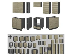 Mueble de cocina panel de roble/antracita 235x46x81.6 fame-line