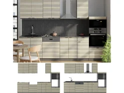 Mueble de cocina panel de roble/antracita 300x46x81.6 fame-line