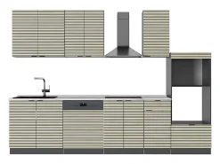 Mueble de cocina panel de roble/antracita 300x46x81.6 fame-line