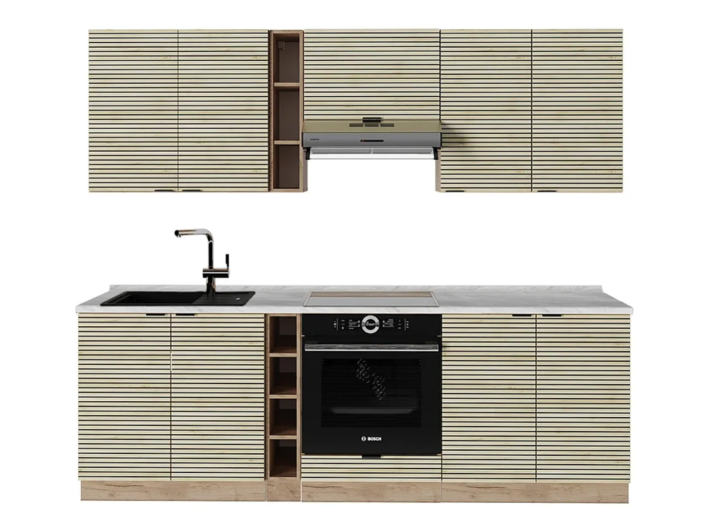 Mueble de cocina panel de roble/roble goldkraft 235x46x81.6 fame-line