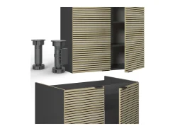 Mueble de cocina panel de roble/antracita 240x60x81.6 fame-line