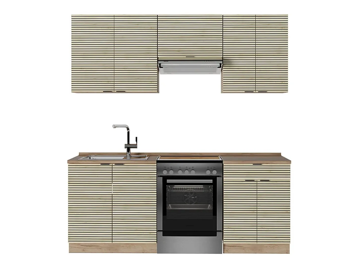 Mueble de cocina panel de roble/roble goldkraft 200x60x81.6 fame-line