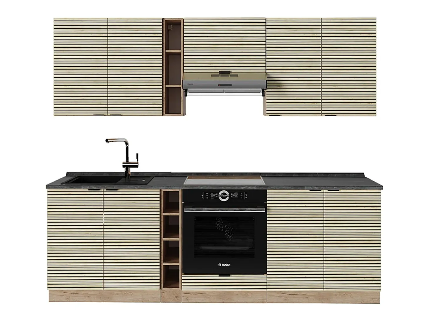Mueble de cocina panel de roble/roble goldkraft 235x60x81.6 fame-line