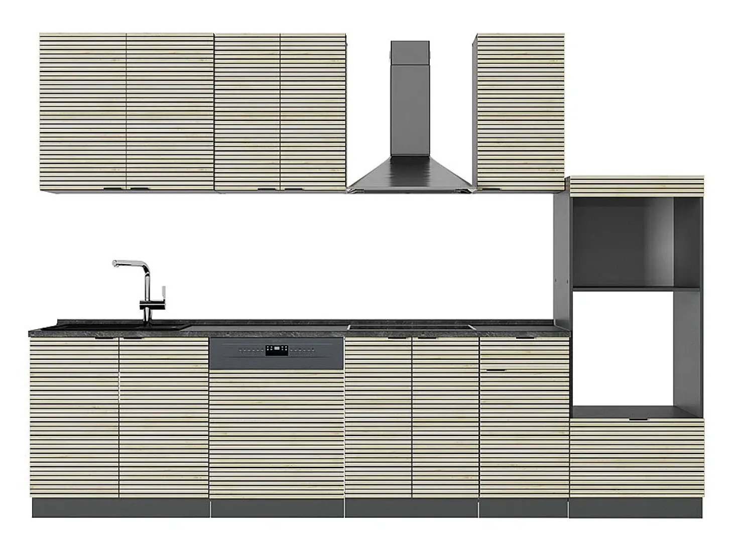 Mueble de cocina panel de roble/antracita 300x60x81.6 fame-line
