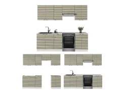 Mueble de cocina panel roble/blanco 240x60x81.6 fame-line