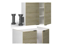 Mueble de cocina panel roble/blanco 240x46x81.6 fame-line