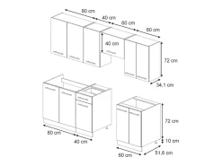 Mueble de cocina panel roble/blanco 240x46x81.6 fame-line