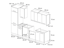 Mueble de cocina panel roble/blanco 300x46x81.6 fame-line