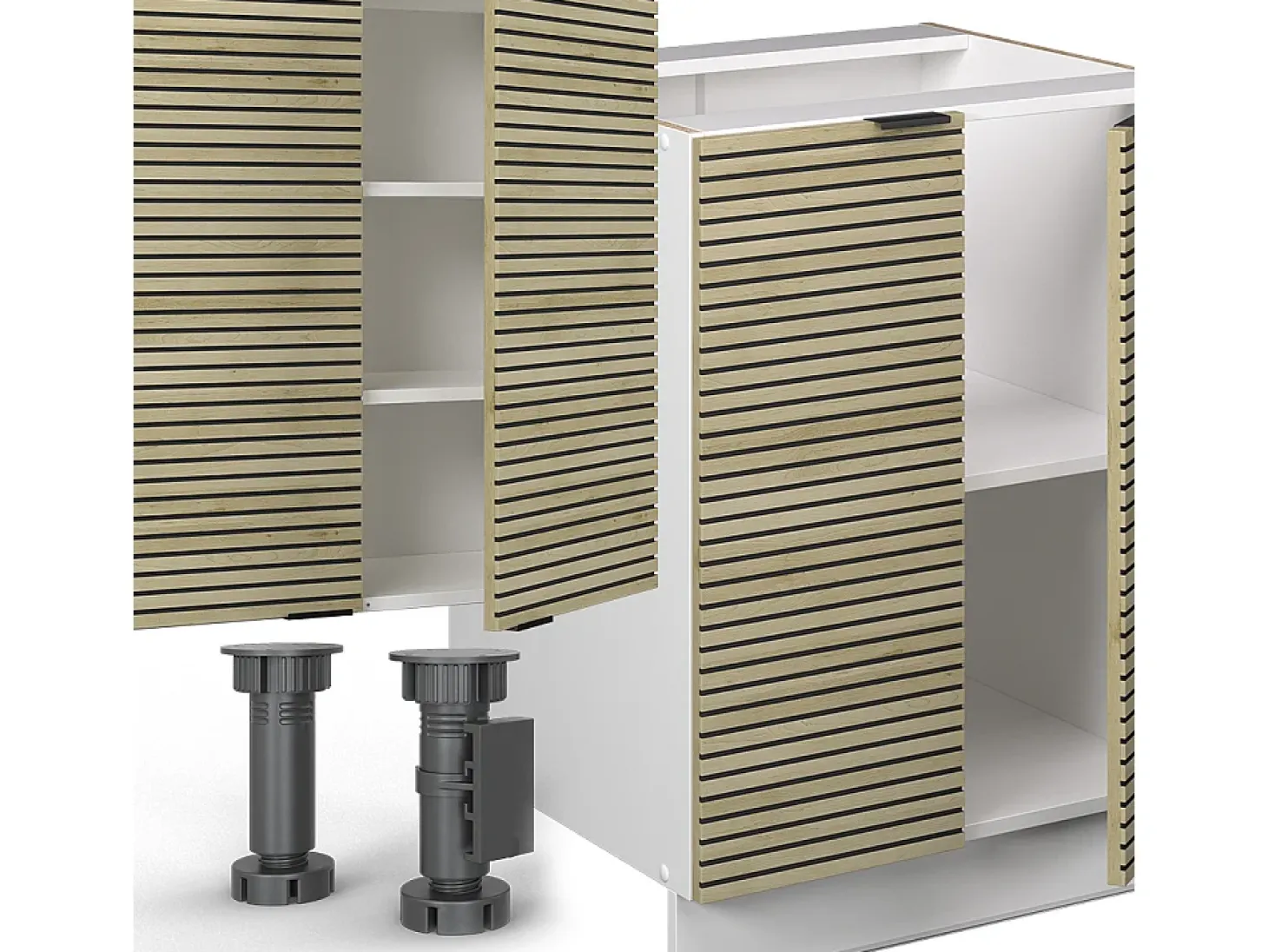 Mueble de cocina panel roble/blanco 300x60x81.6 fame-line
