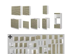 Mueble de cocina panel roble/blanco 300x60x81.6 fame-line