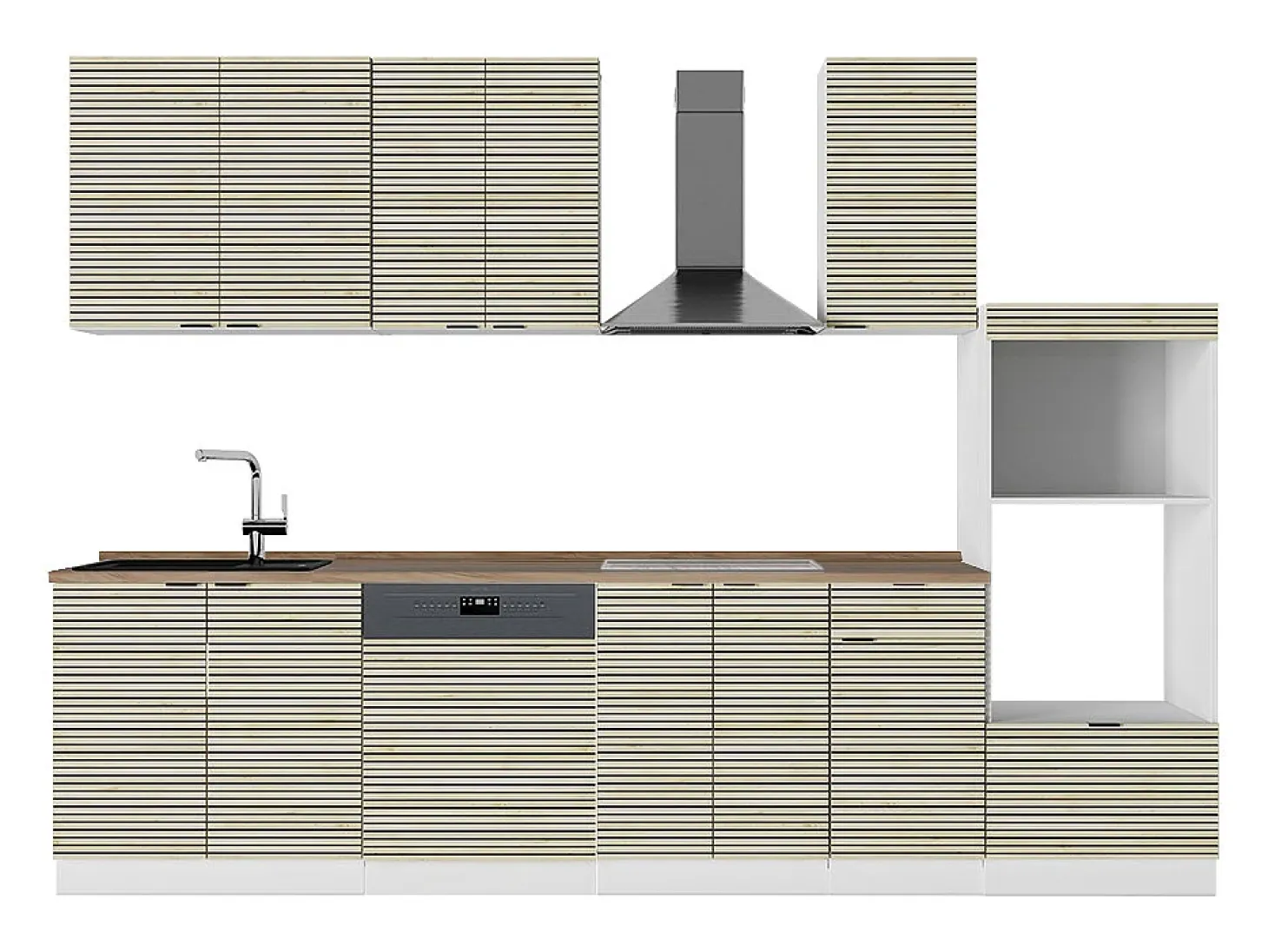 Mueble de cocina panel roble/blanco 300x60x81.6 fame-line