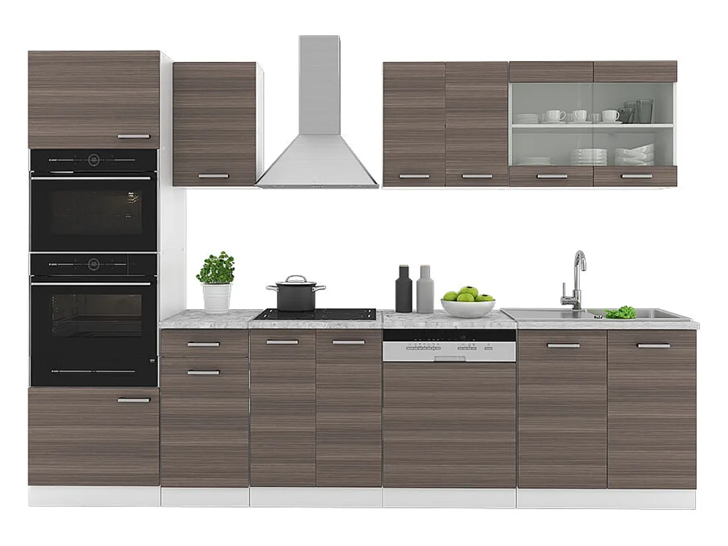 Mueble de cocina precioso gris/blanco 300x60x81.6 r-line