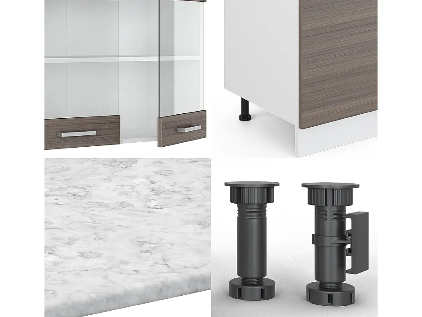 Mueble de cocina precioso gris/blanco 300x60x81.6 r-line