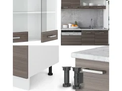 Mueble de cocina precioso gris/blanco 300x46x81.6 r-line