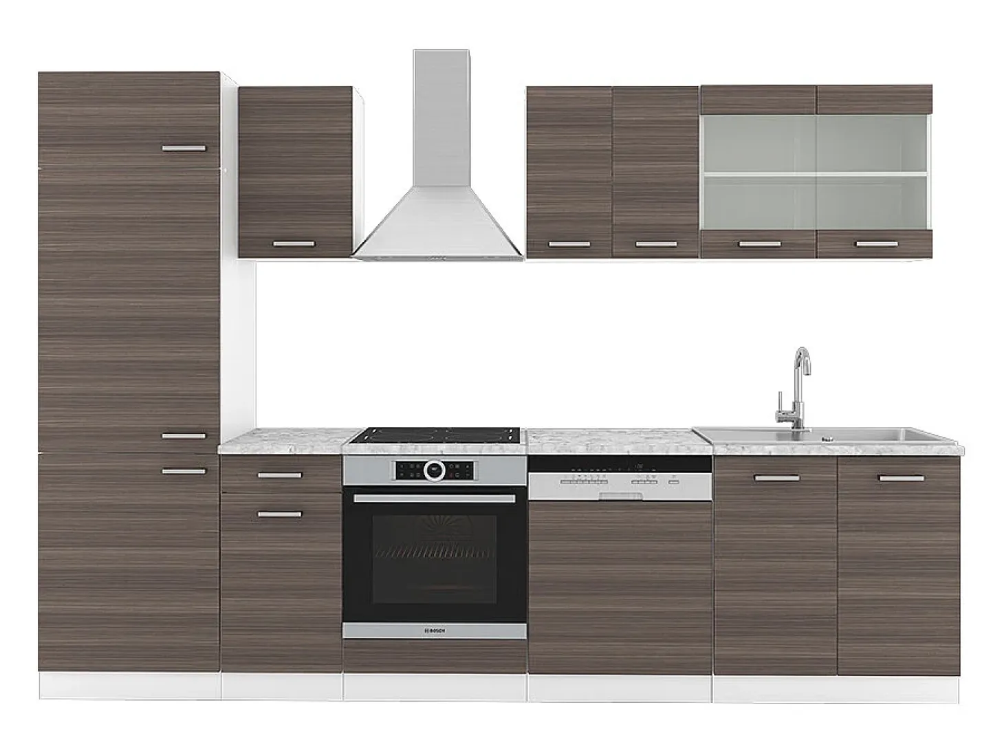 Mueble de cocina precioso gris/blanco 300x46x81.6 r-line