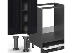Mueble de cocina rayas negras/antracita 300x60x81.6 fame-line