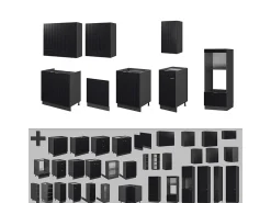 Mueble de cocina rayas negras/antracita 300x60x81.6 fame-line