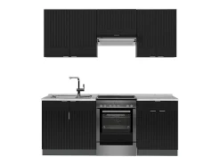 Mueble de cocina rayas negras/antracita 200x46x81.6 fame-line