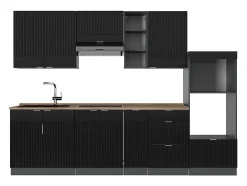 Mueble de cocina rayas negras/antracita 280x60x81.6 fame-line