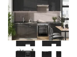 Mueble de cocina rayas negras/antracita 240x60x81.6 fame-line