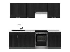 Mueble de cocina rayas negras/antracita 240x60x81.6 fame-line