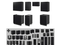 Mueble de cocina rayas negras/antracita 240x60x81.6 fame-line