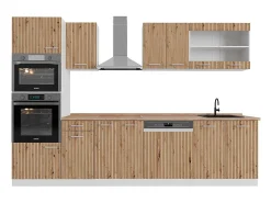 Mueble de cocina roble artesanal/blanco 300x60x81.6 r-line
