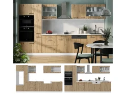 Mueble de cocina roble artesanal/blanco 350x60x81.6 r-line