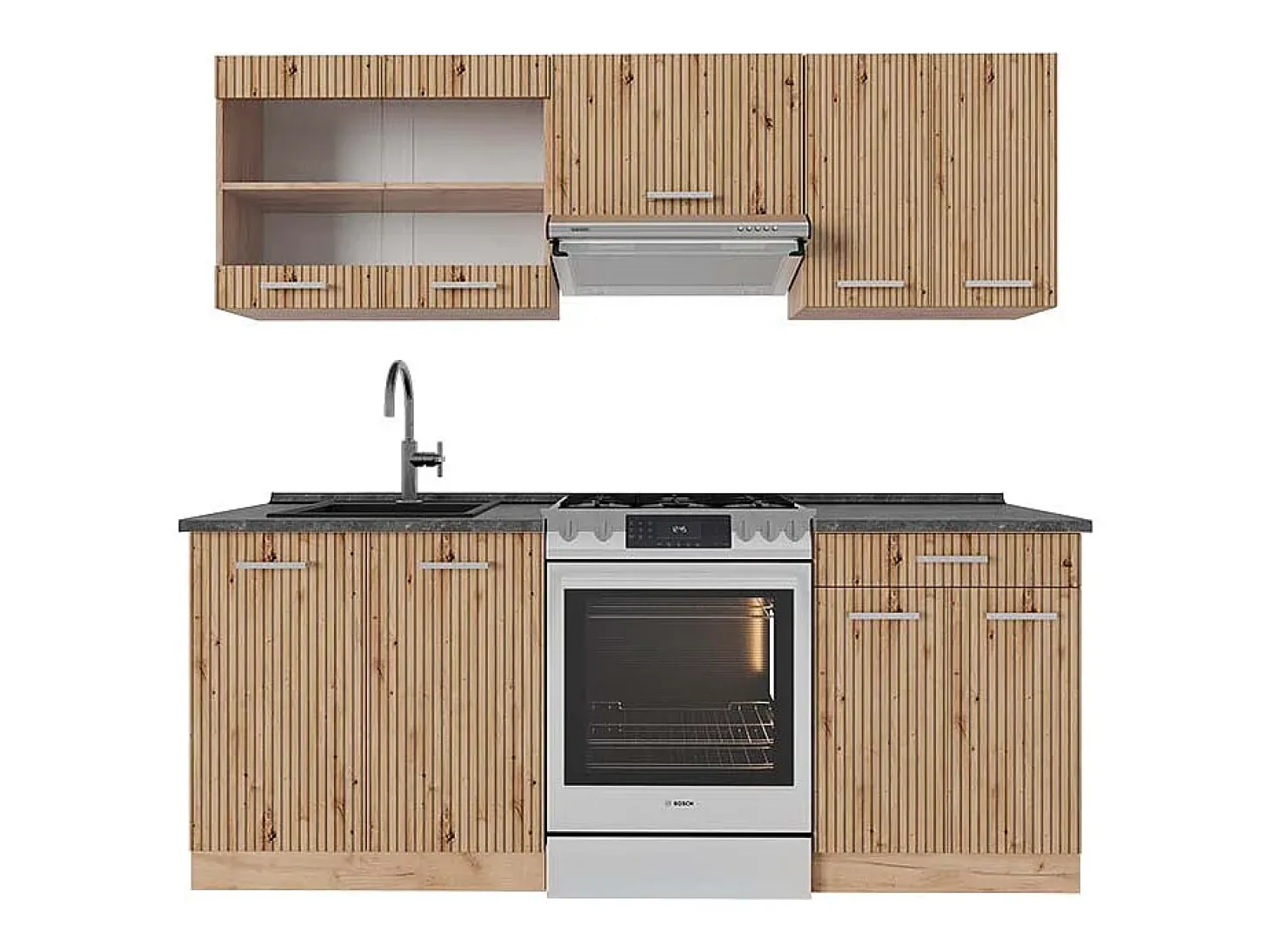 Mueble de cocina roble artesanal/roble dorado 200x60x81.6 r-line
