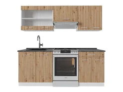 Mueble de cocina roble artesanal/blanco 200x60x81.6 r-line