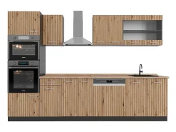 Mueble de cocina roble artesanal/antracita 300x60x81.6 r-line