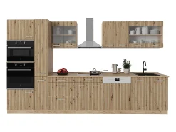 Mueble de cocina roble artesanal/antracita 300x60x81.6 r-line